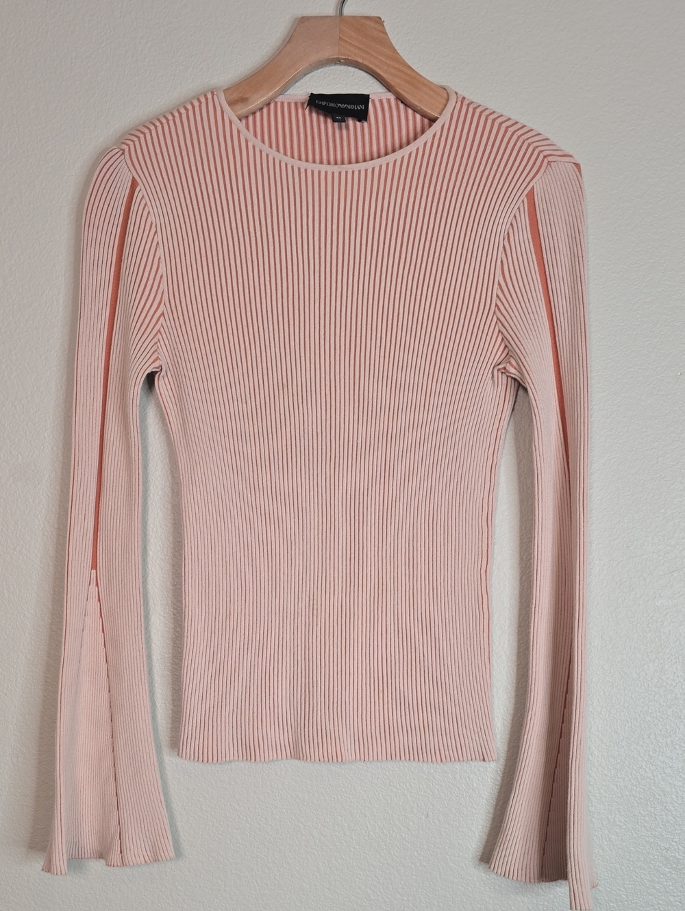 Emporio Armani  Ribbed Crewneck  Long-Sleeve Sweater Top Size 40= Small